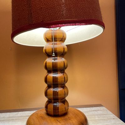 Sale Photo Thumbnail #368: End table with wood lamp