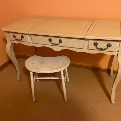 Sale Photo Thumbnail #353: Vintage white table with chair