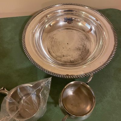 Sale Photo Thumbnail #443: Silver plate tea set