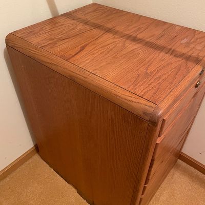 Sale Photo Thumbnail #229: Wood filing cabinet