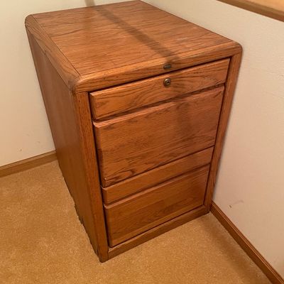 Sale Photo Thumbnail #227: Wood filing cabinet