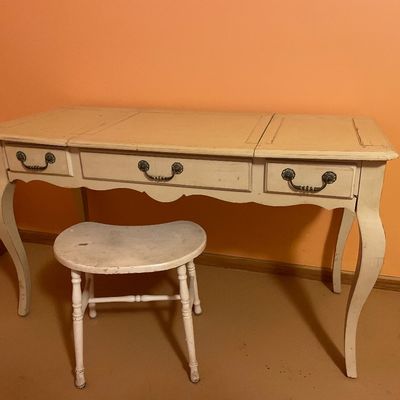 Sale Photo Thumbnail #354: Vintage white table with chair