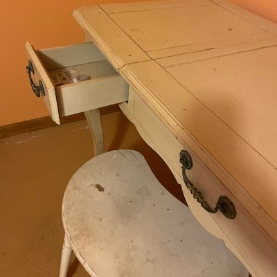 Sale Photo Thumbnail #355: Vintage white table with chair