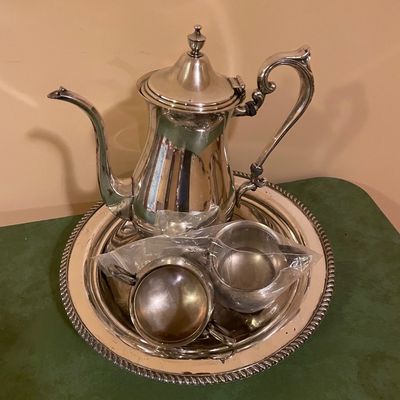 Sale Photo Thumbnail #441: Silver plate tea set