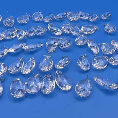 Faceted Clear Crystal Teardrop Chandelier Prisms -2nd lot