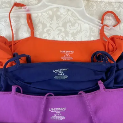 Lane Bryant Set of Three Colorful Camisole Tops, Size 14/16