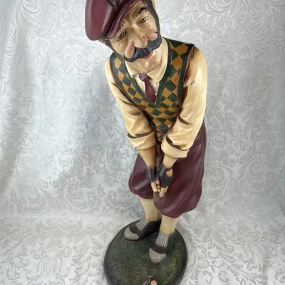 Leonardo Luna Painted Golfer Statue