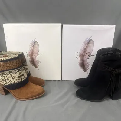 Jessica Simpson Suede Ankle Boots 2 Pairs- Cassley and Sesley Styles
