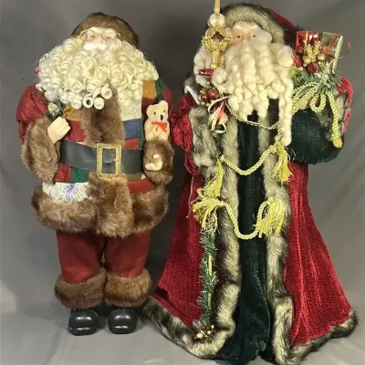 Elaborately Dressed Santa Claus Figurines