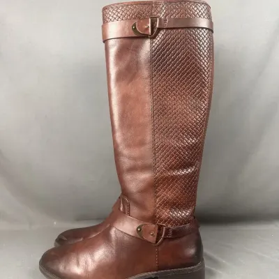 Antonio Melani 'Eunice' Leather Riding Boots in Woodberry, Size 9M NO SKU IN PHOTO