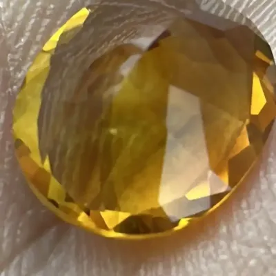 4.00ct Madeira Citrine Gemstone and Cut Crystal Dish
