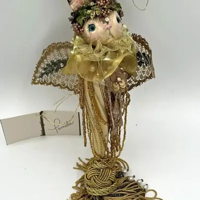 Pamela Amundson Limited Edition Handmade   Japanese Stone Clay Angel Bunny Figurine