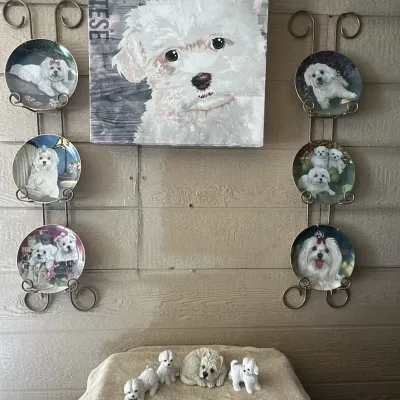 Danbury Mint "Maltese" Collector Plates by Michele Amatrula with Figurines & Decor