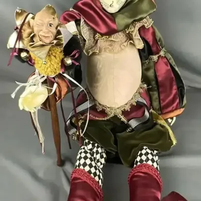 Katherine's Collection Musical Note Face Jester Doll with Marotte