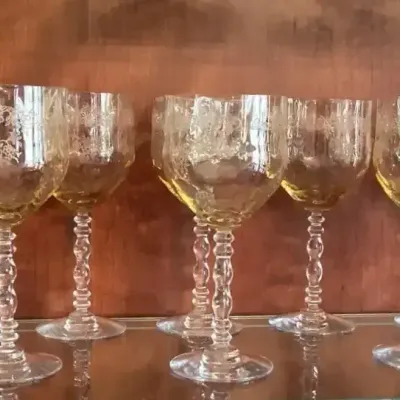 Fostoria “Chintz” Water Goblets Set Of 8
