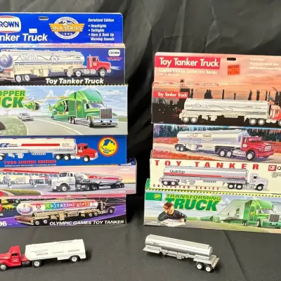 Vintage Diecast Toy Truck Collector Lot: Crown, Texaco, BP, QuikTrip & More (11 Pieces Total)
