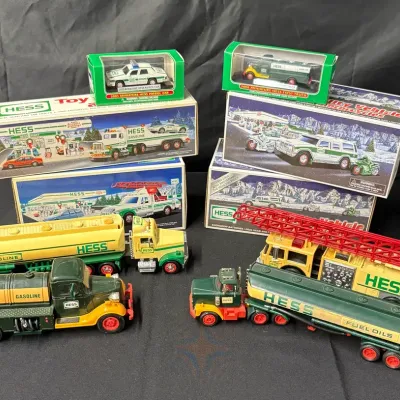 Lot of 10 Assorted Hess Toy Trucks - 6 New in Box & 4 Loose/Used