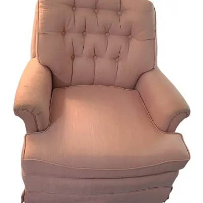 DG634 Dusty Rose Button-Tufted Swivel Rocker Chair