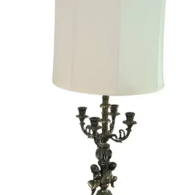 DG632 VTG Brass Candlelabra Table Lamp with Ornate Base