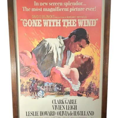 DG631 VTG "Gone With The Wind " Framed Movie Poster 