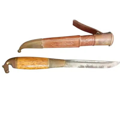 DG117 Vintage Puukko Horsehead Fixed Blade Knife