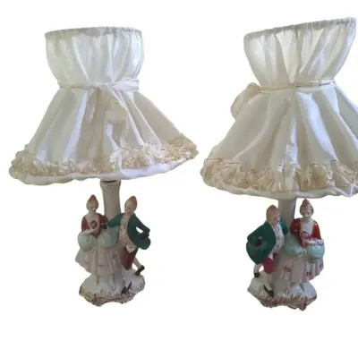 DG402 Vintage Hand-Painted Porcelain Lamps