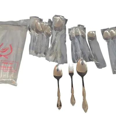 DG630 Custom Craft Stainless Steel Flatware with Monogram "G" Detail In Original Packaging 