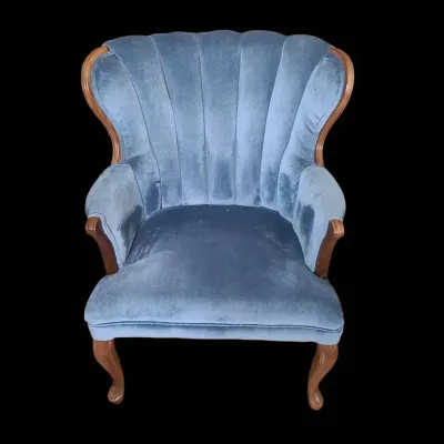 DG914 Blue Mid Century Velvet Chair 