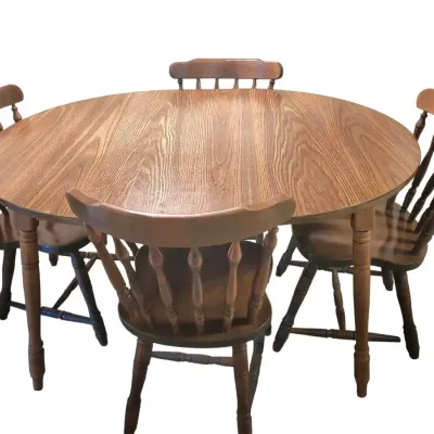 DG642 Wooden Oval Table with Leaf Insert & 4 Chairs 