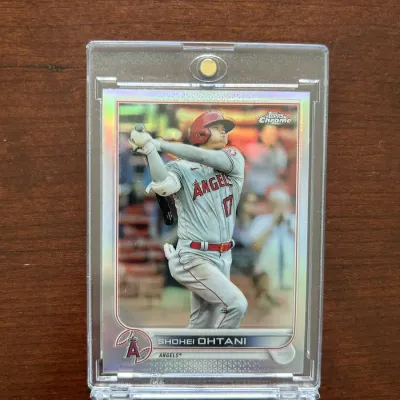 2022 Topps Chrome Baseball Card. Shohei Ohtani Refractor. Card #1