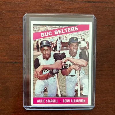 1966 Topps Baseball Card. Buc Belters - Willie Stargell. Card #99