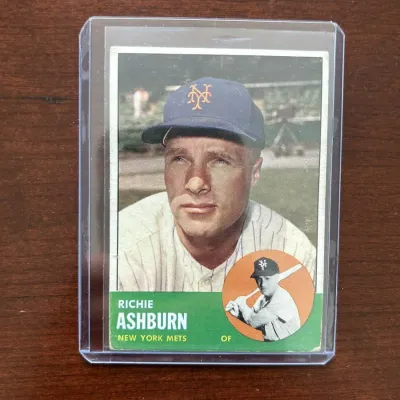 1963 Topps Baseball Card. Richie Ashburn - New York Mets. Card #135