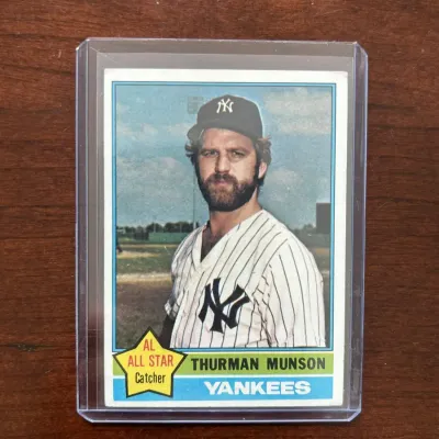 1976 Topps Baseball Card. Thurman Munson - New York Yankees. Card #650