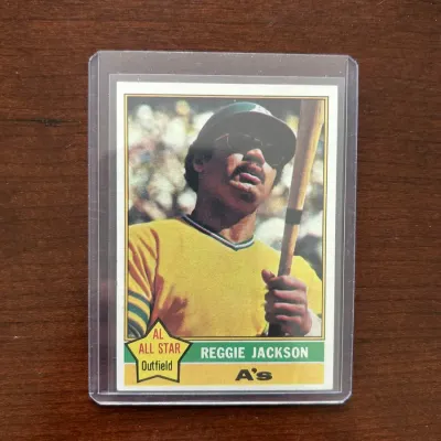 1976 Topps Baseball Card. Reggie Jackson - Oakland Athletics. Card #500
