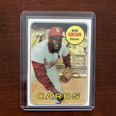 1969 Topps Baseball Card. Bob Gibson - St. Louis Cardinals. Card #200