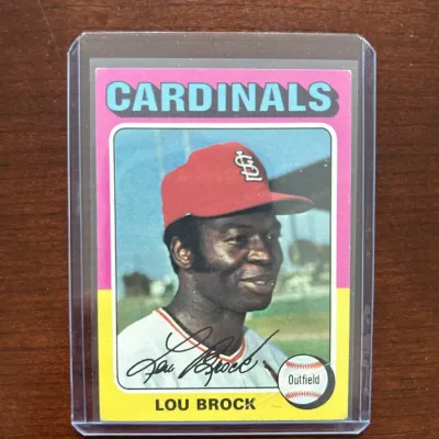 1975 Topps Baseball Card. Lou Brock - St. Louis Cardinals. Card #540