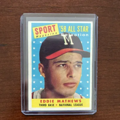 1958 Topps Baseball Card. Ed Mathews All Star. Card #480