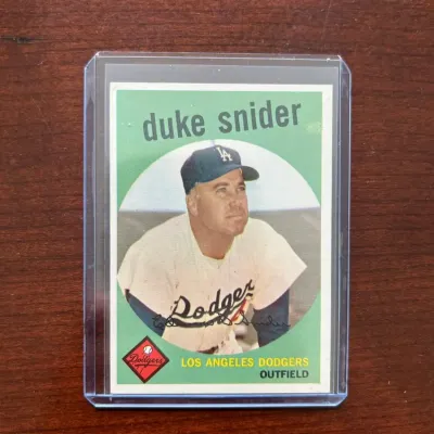 1959 Topps Baseball Card. Duke Snider - Los Angeles Dodgers. Card #20