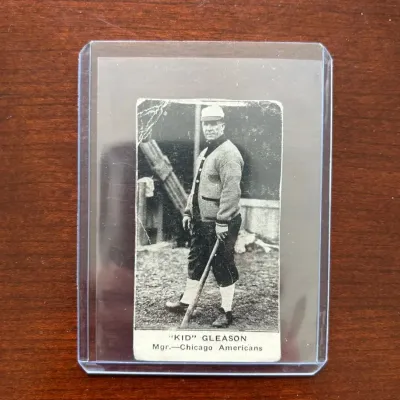 1921 American Caramel Baseball Series Card. "Kid" Gleason Chicago Americans. Card #E121