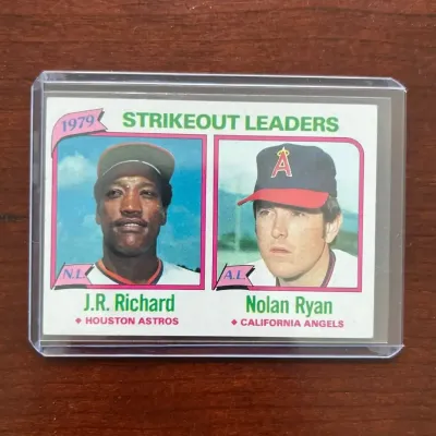 1980 Topps Baseball Card. Strikeout Leaders - Nolan Ryan. Card #206