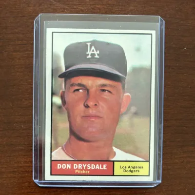 1961 Topps Baseball Card. Don Drysdale - Los Angeles Dodgers. Card #260