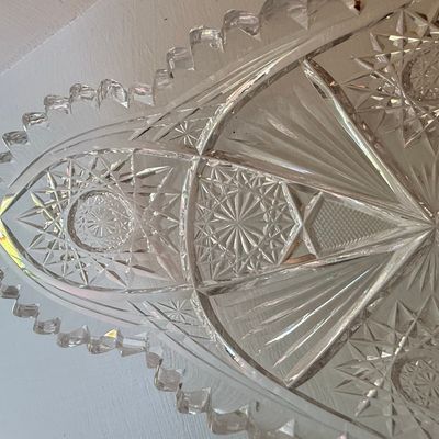 American Brilliant Period Cut Glass Celery Dish