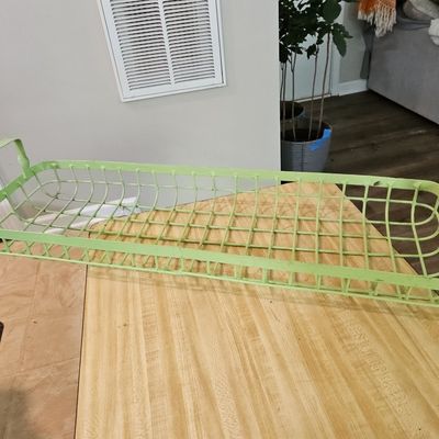 Sale Photo Thumbnail #615: Vintage Green Wire Wall Basket