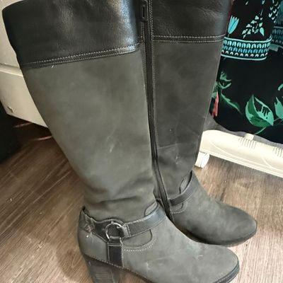 Sale Photo Thumbnail #439: Women's Grey Suede and Leather Knee-High Boots