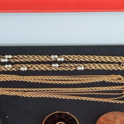 Sale Photo Thumbnail #359: Vintage Monet Gold-Tone Multi-Strand Chain Necklaces