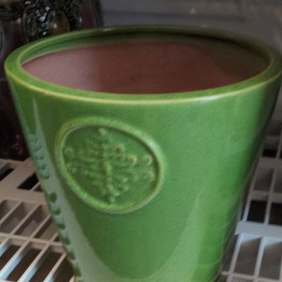 Sale Photo Thumbnail #752: Pottery Barn Green Glazed Stoneware Planter