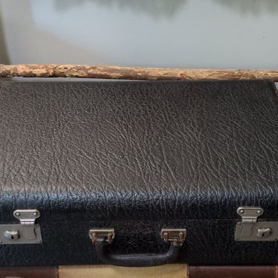 Sale Photo Thumbnail #107: Vintage Black Pebbled Texture Suitcase