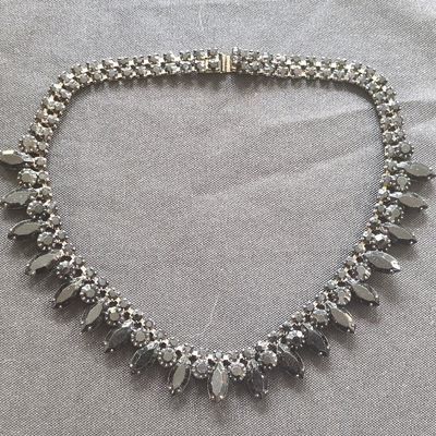 Sale Photo Thumbnail #329: Vintage Kramer Black Rhinestone Statement Necklace