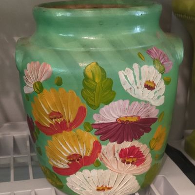 Sale Photo Thumbnail #725: Vintage Ransburg Hand-Painted Ceramic Jardiniere
