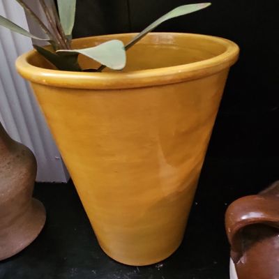 Sale Photo Thumbnail #698: Yellow Glazed Terracotta Planter